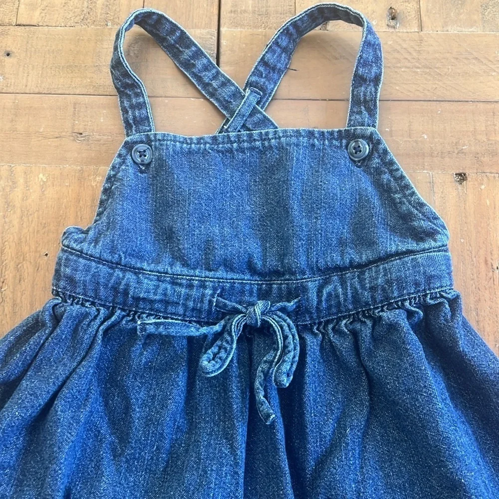 Gymboree vintage floral embroidered denim jumper dress